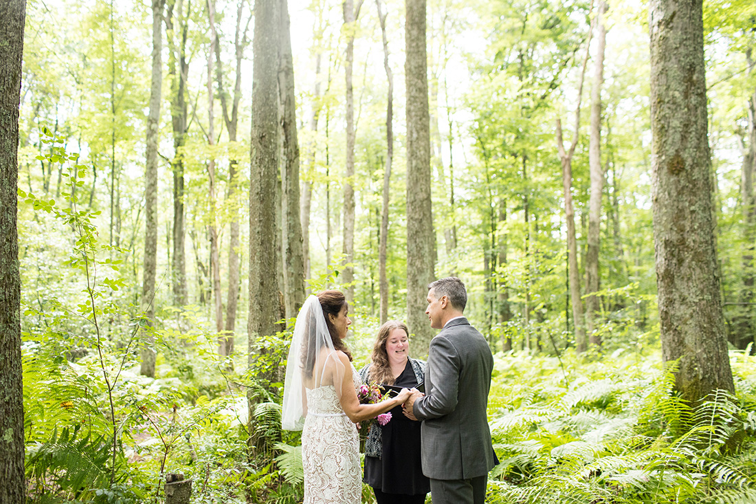 deep creek wedding in the woods